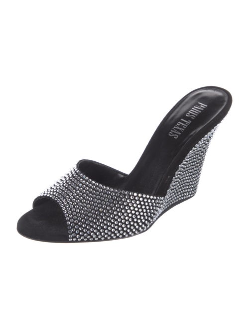 Paris Texas Suede Crystal Embellishments Slides