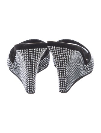 Paris Texas Suede Crystal Embellishments Slides