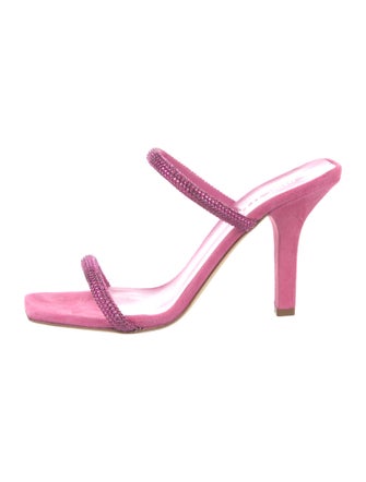 Paris Texas Suede Crystal Embellishments Slides