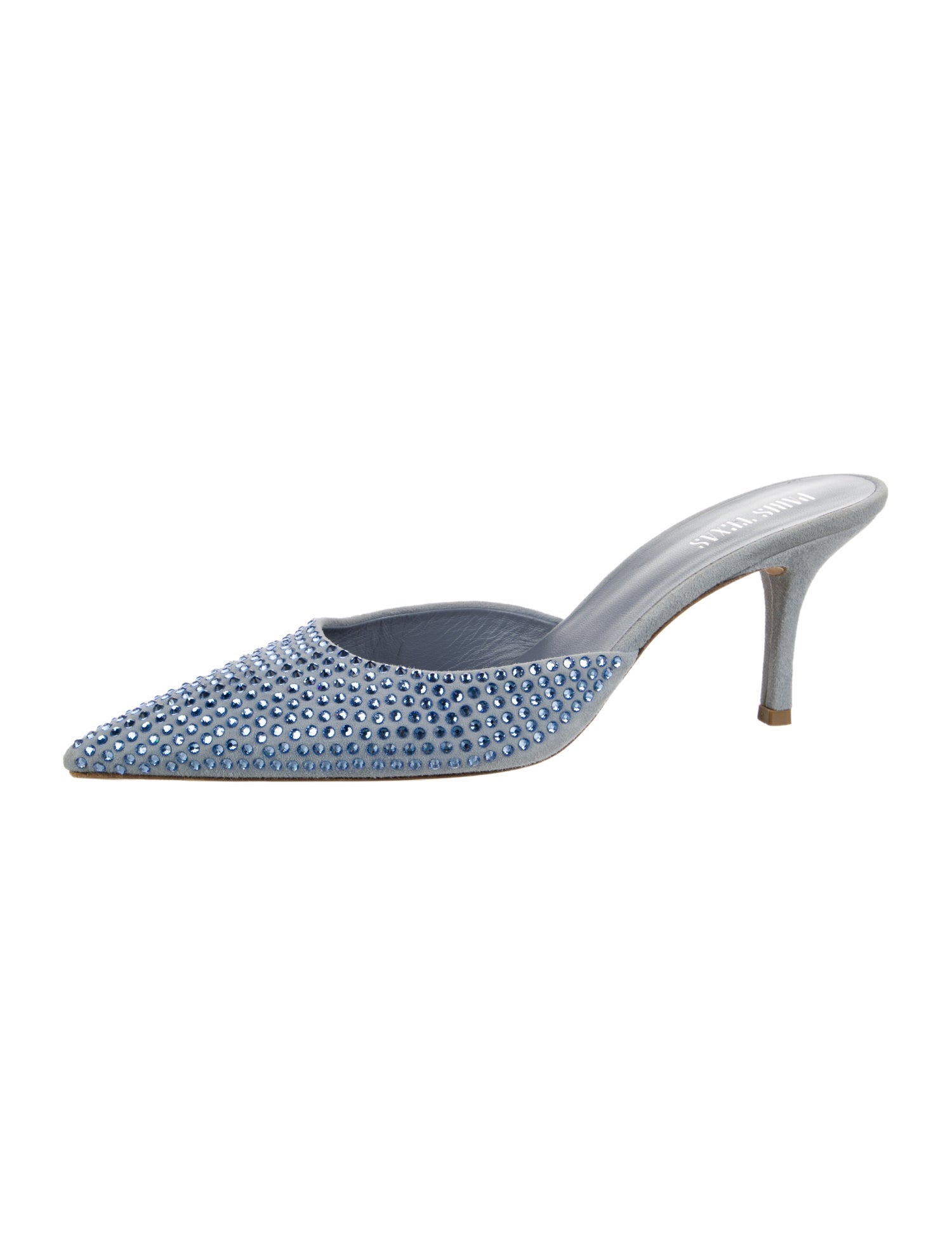 Paris Texas Suede Crystal Embellishments Mules