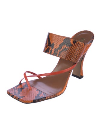 Paris Texas Leather Animal Print Slides