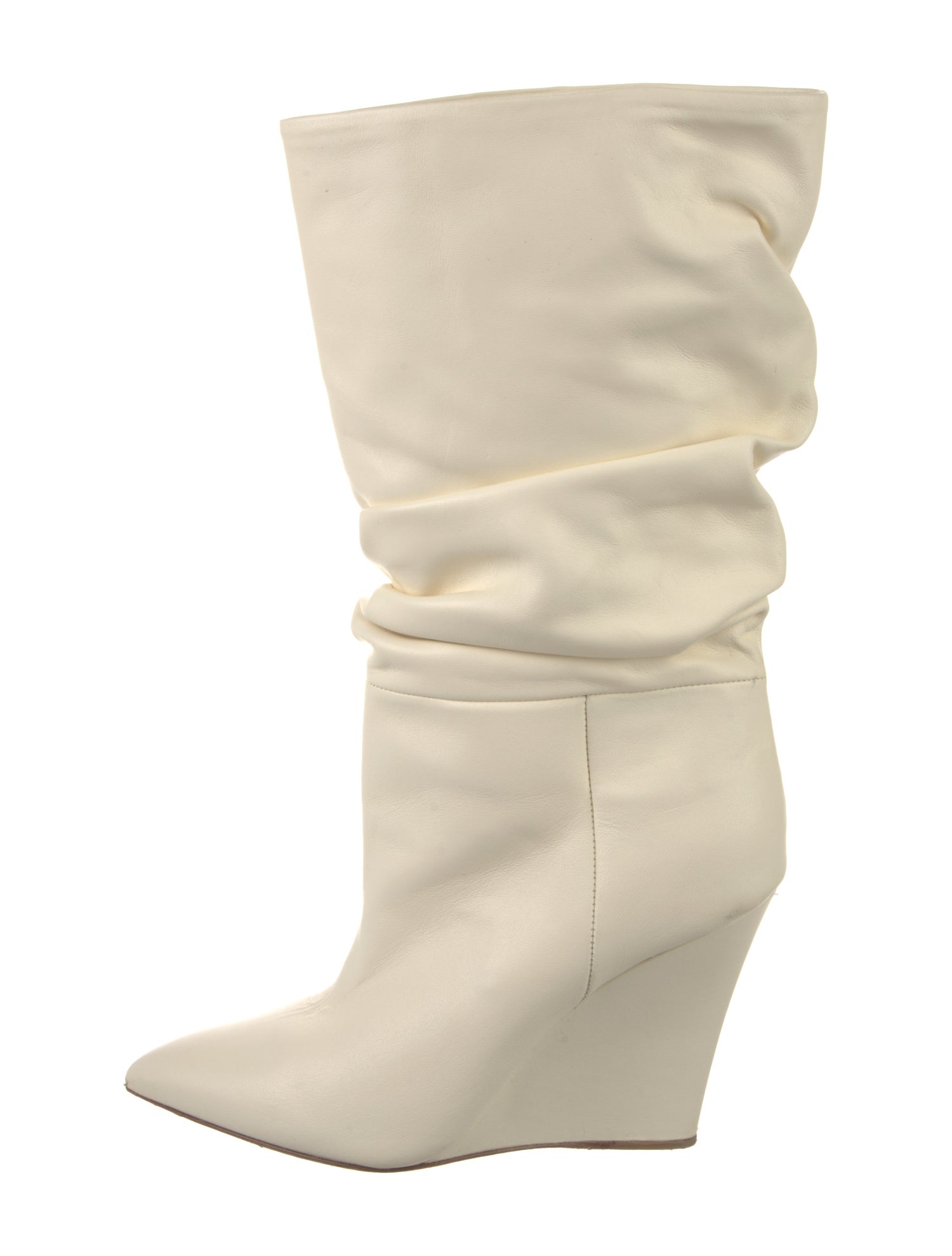 Paris Texas Leather Embroidered Accent Slouch Boots