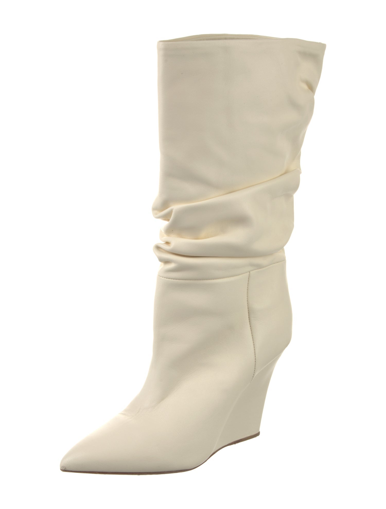 Paris Texas Leather Embroidered Accent Slouch Boots