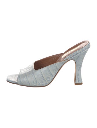 Paris Texas Embossed Leather Slides