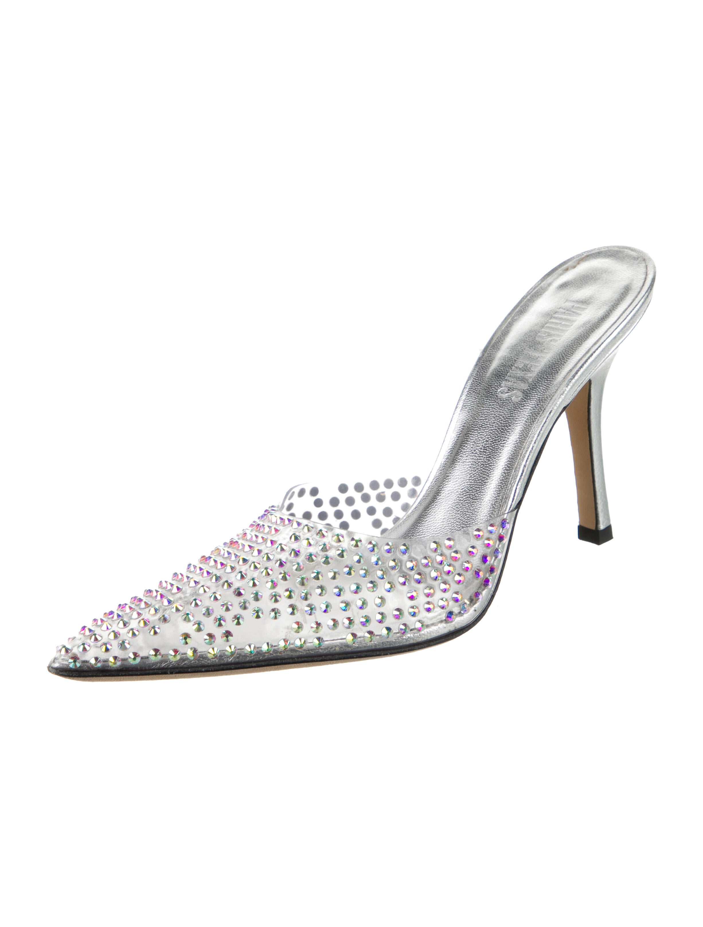 Paris Texas PVC Crystal Embellishments Mules