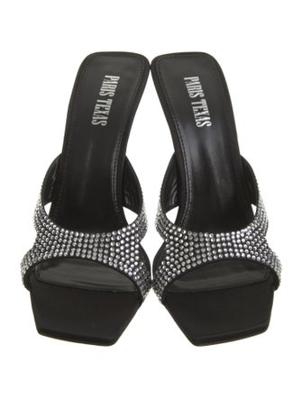 Paris Texas Suede Crystal Embellishments Slides