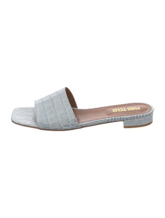 Paris Texas Embossed Leather Slides