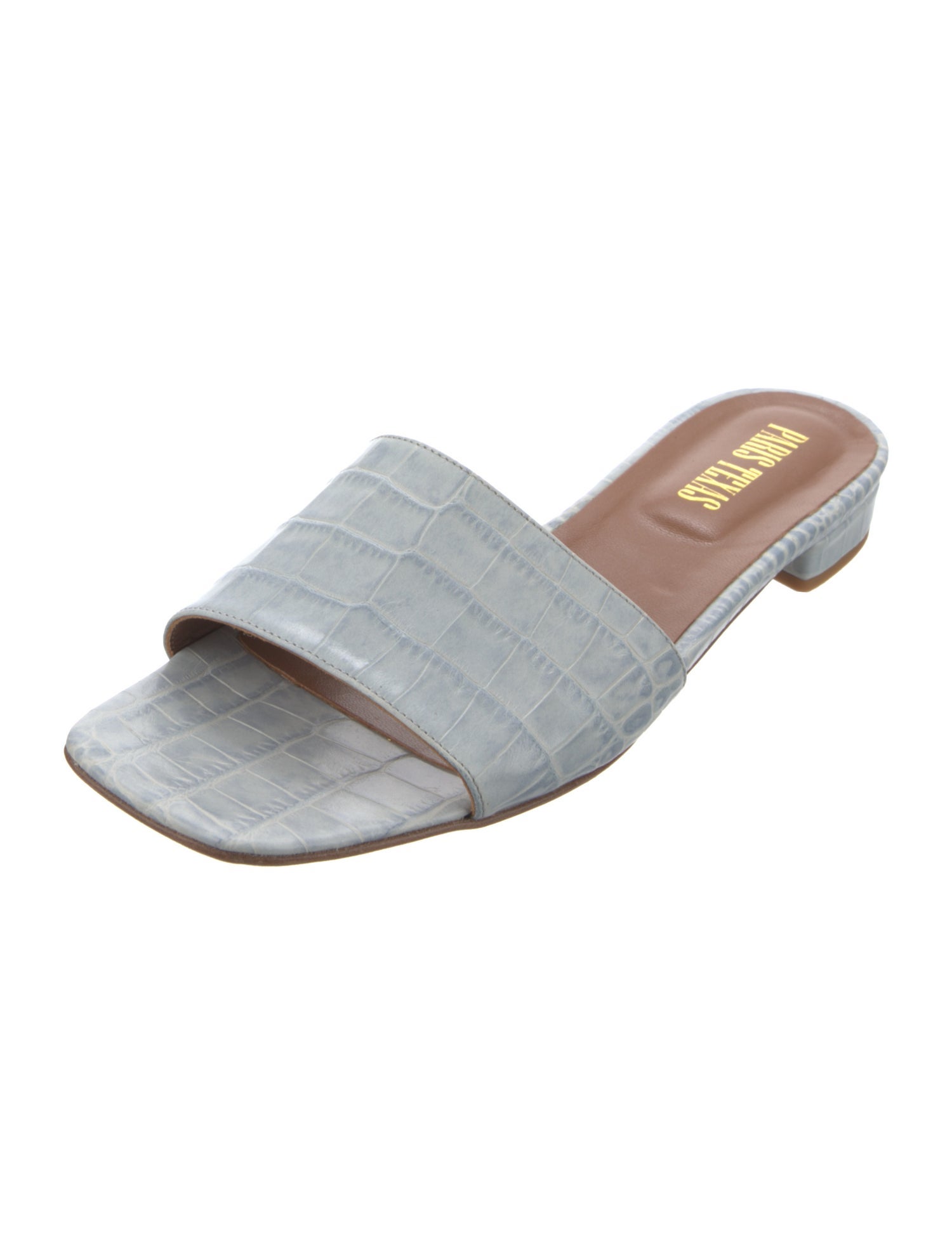 Paris Texas Embossed Leather Slides