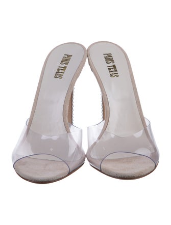 Paris Texas Suede Crystal Embellishments Slides