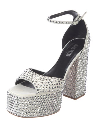 Paris Texas Suede Crystal Embellishments Sandals