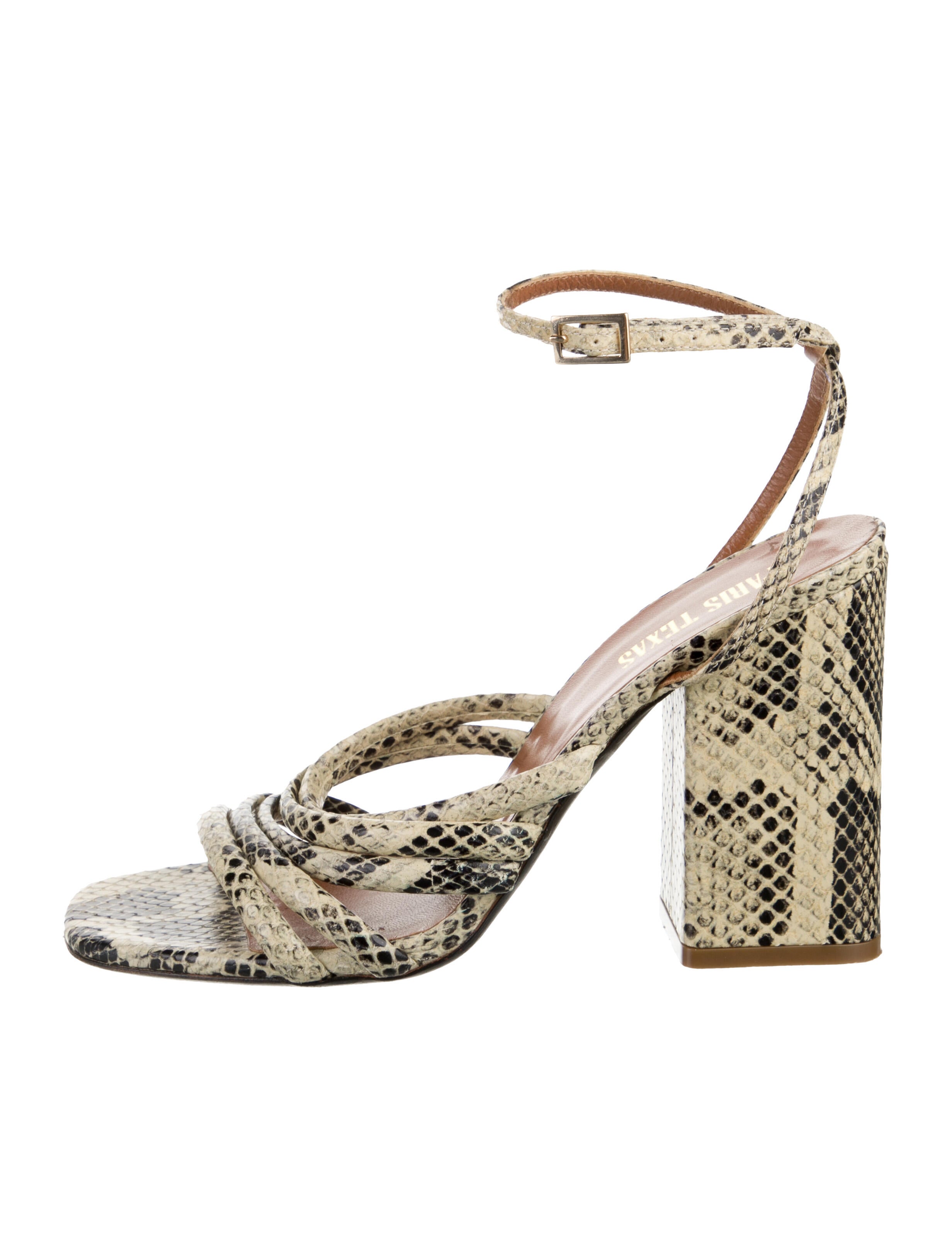 Paris Texas Leather Animal Print Sandals