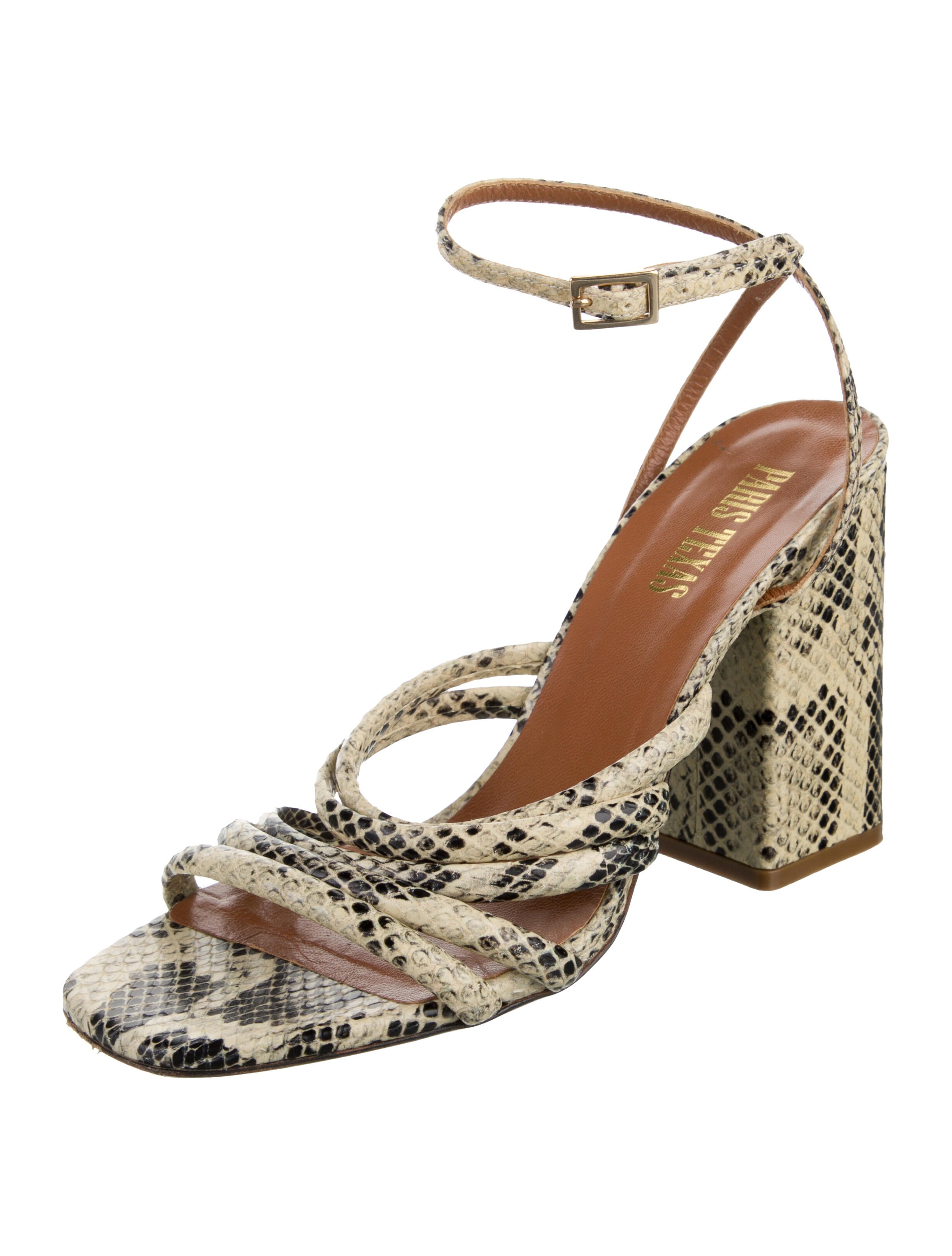 Paris Texas Leather Animal Print Sandals