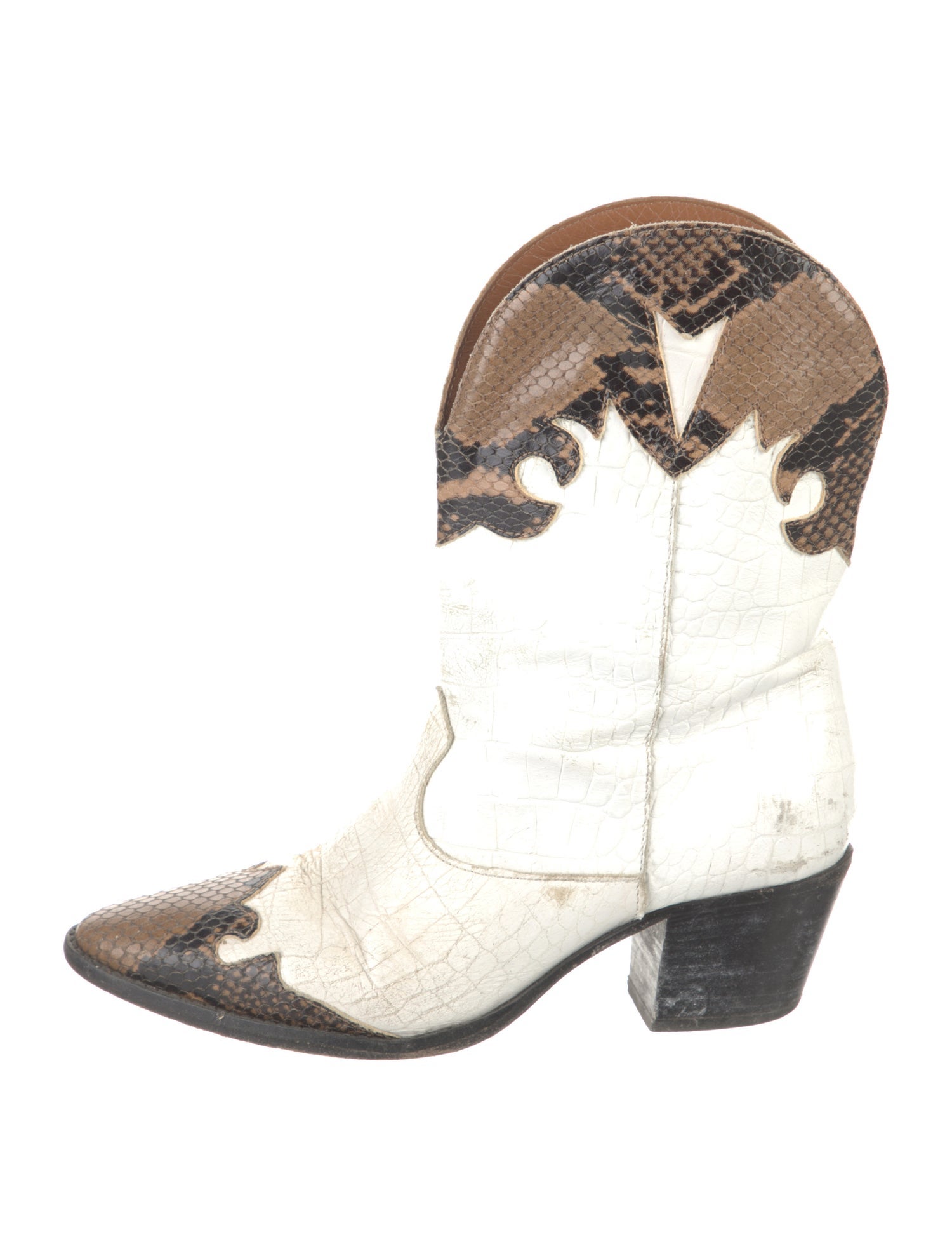 Paris Texas Leather Animal Print Western Boots