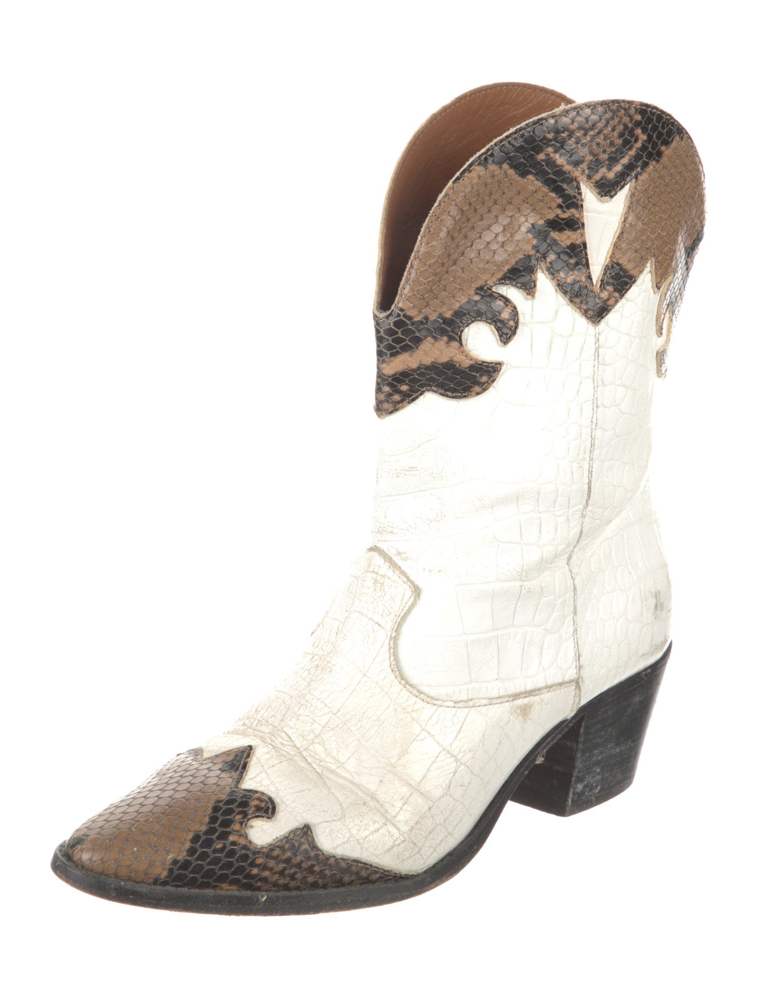 Paris Texas Leather Animal Print Western Boots