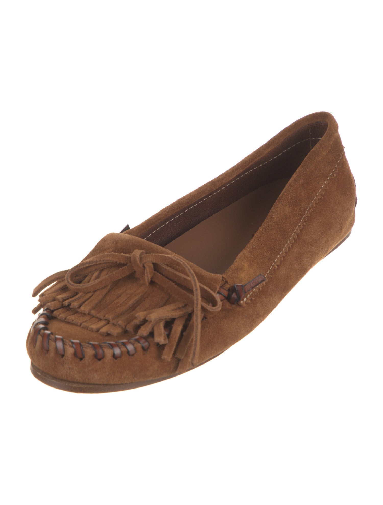 Paris Texas Suede Whipstitch Trim Moccasins