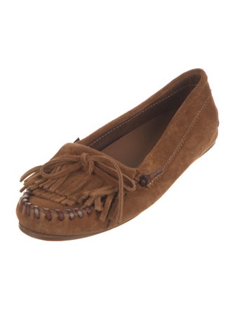 Paris Texas Suede Whipstitch Trim Moccasins