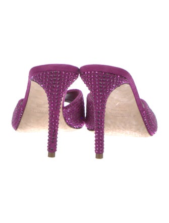 Paris Texas Suede Crystal Embellishments Slides