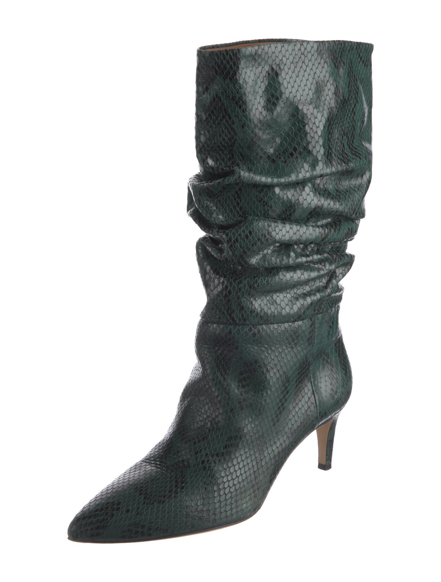 Paris Texas Leather Animal Print Slouch Boots