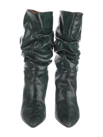 Paris Texas Leather Animal Print Slouch Boots