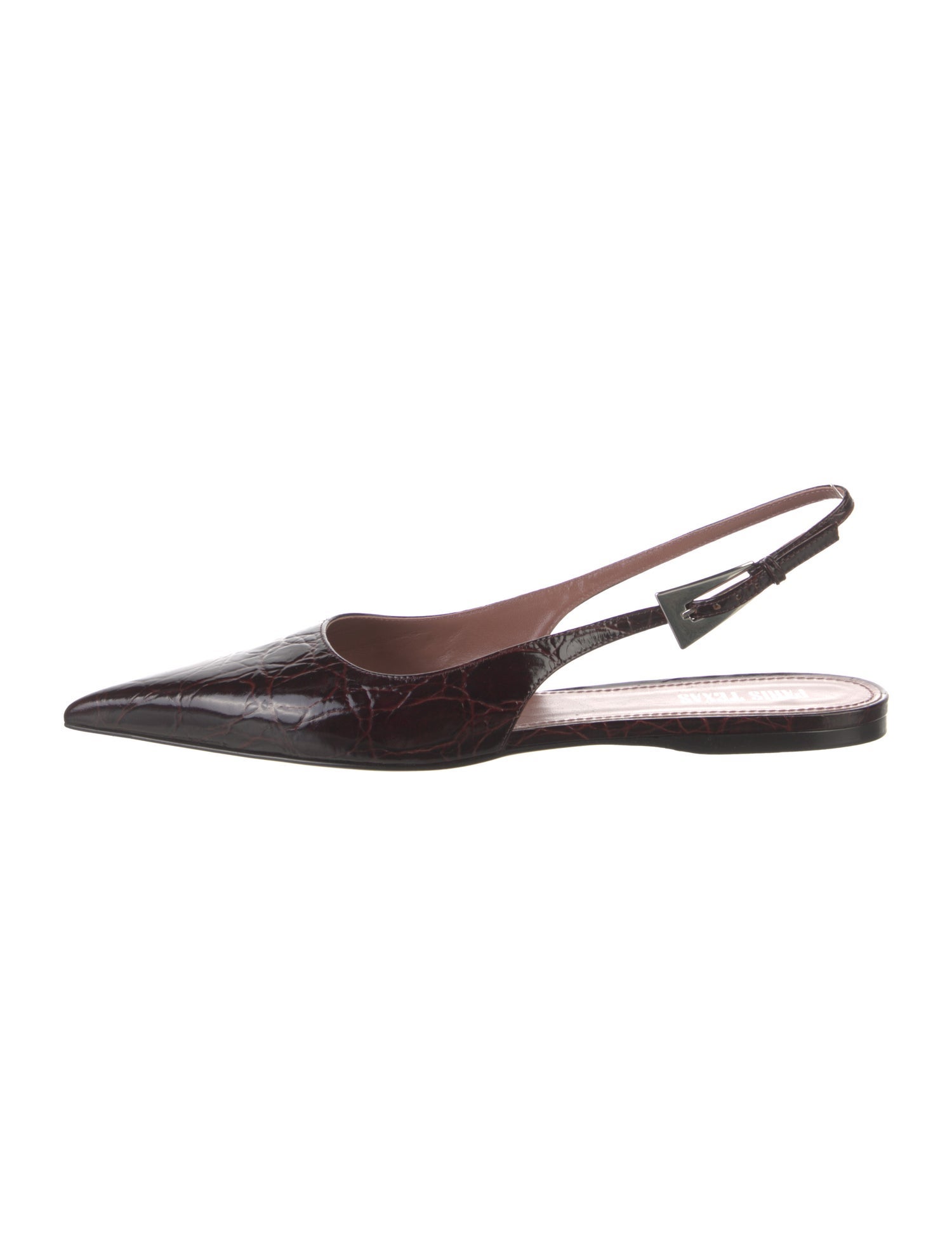 Paris Texas Embossed Leather Slingback Flats