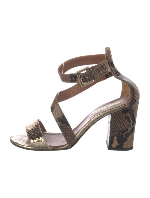 Paris Texas Embossed Leather Animal Print Sandals
