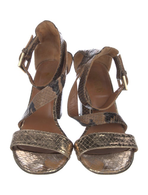 Paris Texas Embossed Leather Animal Print Sandals