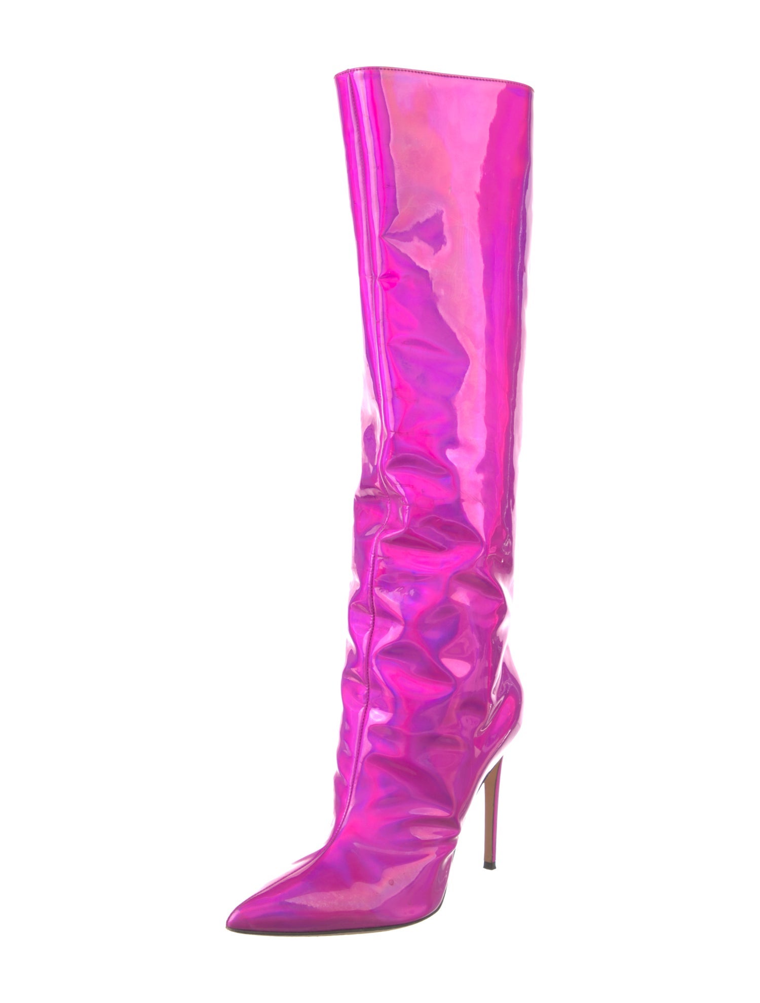 Paris Texas Patent Leather Polka Dot Print Boots