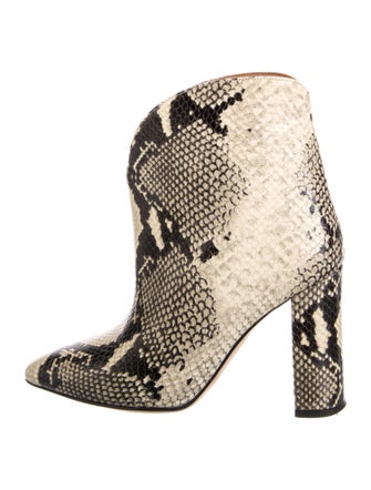 Paris Texas Snakeskin Animal Print Lace-Up Boots
