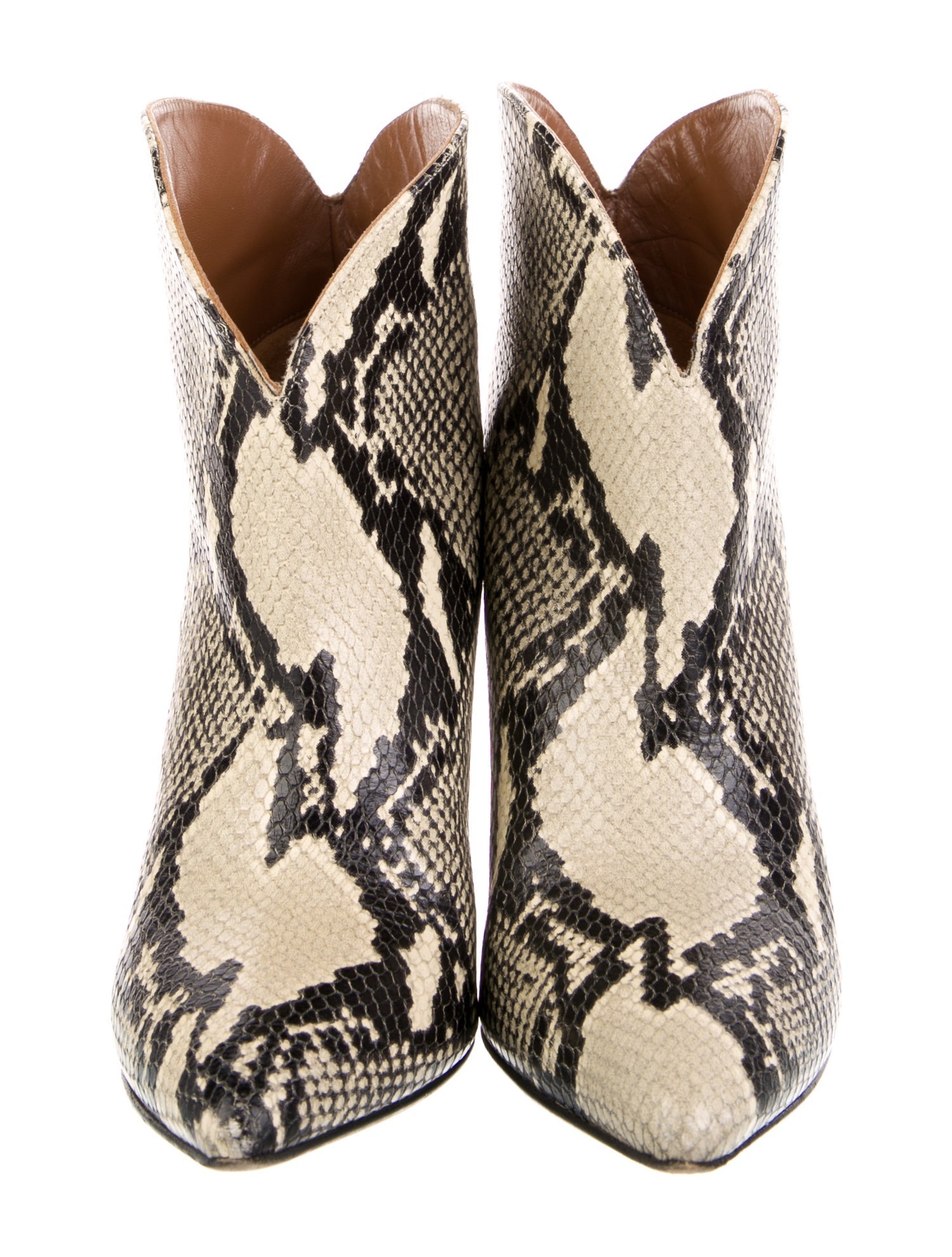 Paris Texas Snakeskin Animal Print Lace-Up Boots