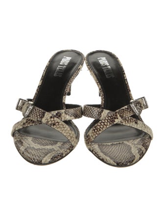 Paris Texas Leather Animal Print Slides
