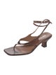Paris Texas Snakeskin Animal Print T-Strap Sandals