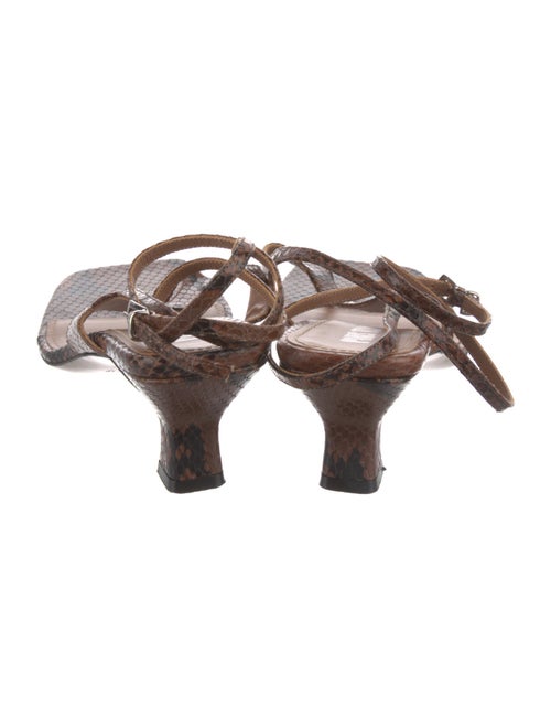 Paris Texas Snakeskin Animal Print T-Strap Sandals