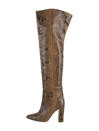 Paris Texas Leather Animal Print Boots
