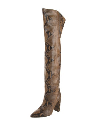Paris Texas Leather Animal Print Boots