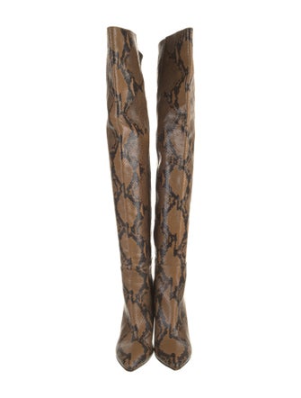 Paris Texas Leather Animal Print Boots