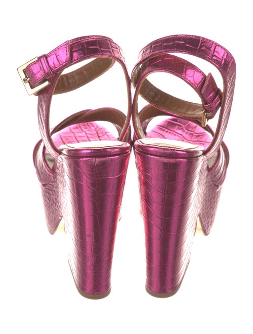 Paris Texas Embossed Leather Leather Trim Embellishment Sandals