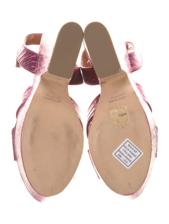 Paris Texas Embossed Leather Leather Trim Embellishment Sandals