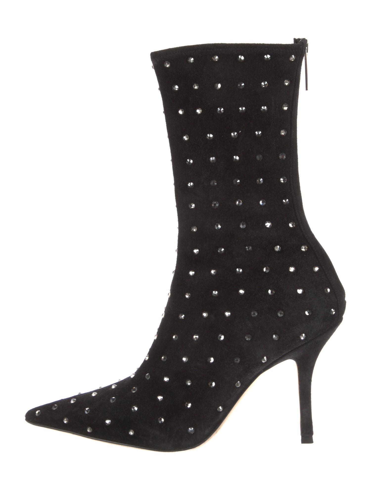 Paris Texas Suede Crystal Embellishments Sock Boots