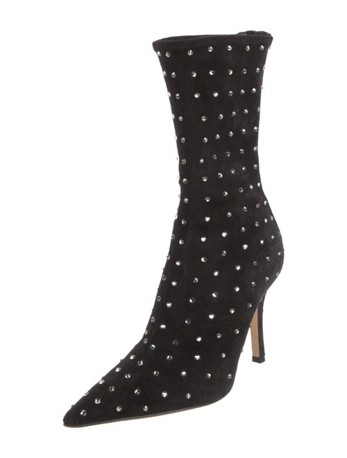 Paris Texas Suede Crystal Embellishments Sock Boots