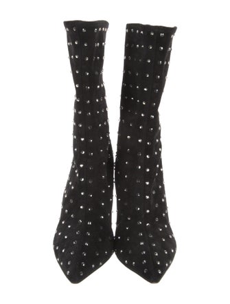 Paris Texas Suede Crystal Embellishments Sock Boots