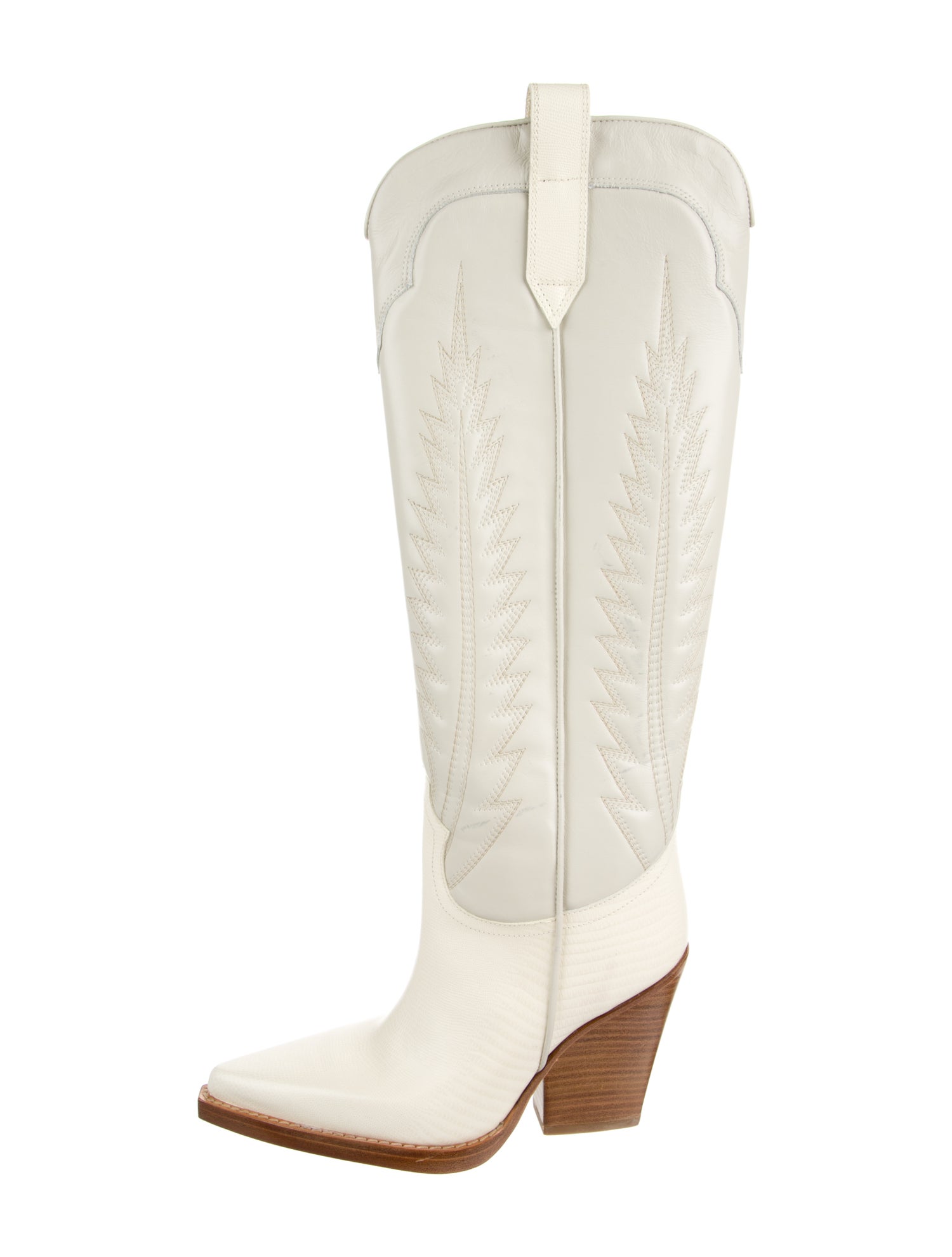Paris Texas Leather Embroidered Accent Boots