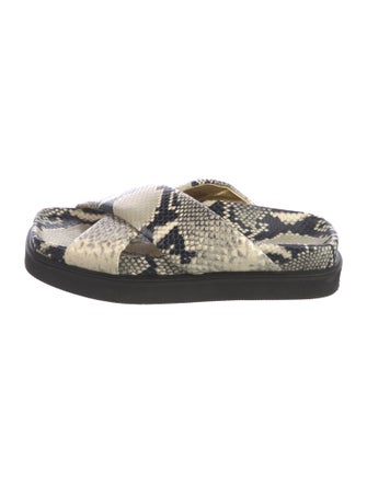 Paris Texas Snakeskin Printed Slingback Sandals