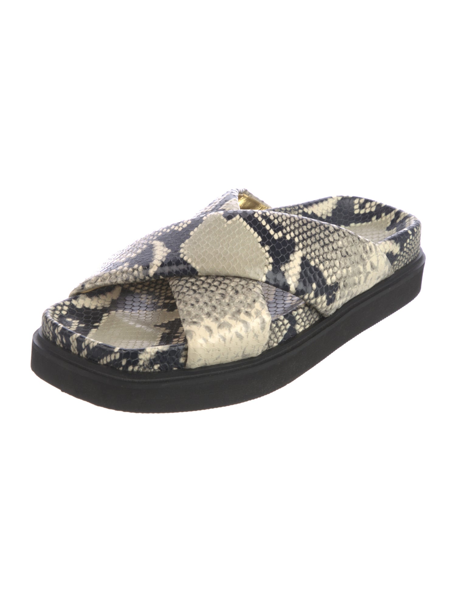 Paris Texas Snakeskin Printed Slingback Sandals