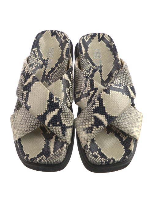 Paris Texas Snakeskin Printed Slingback Sandals