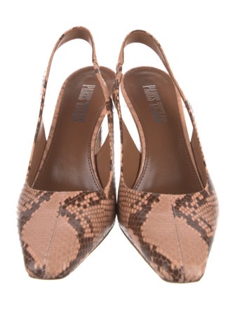 Paris Texas Leather Animal Print Slingback Pumps