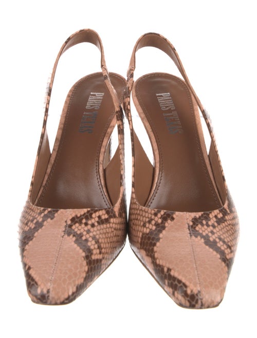 Paris Texas Leather Animal Print Slingback Pumps