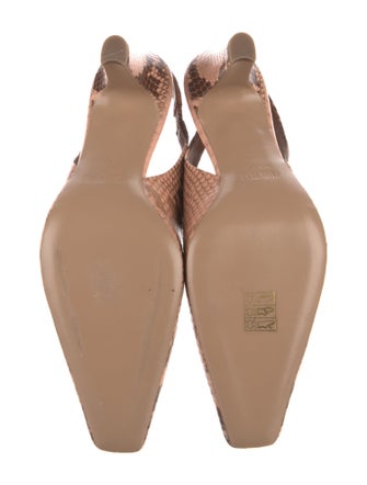 Paris Texas Leather Animal Print Slingback Pumps