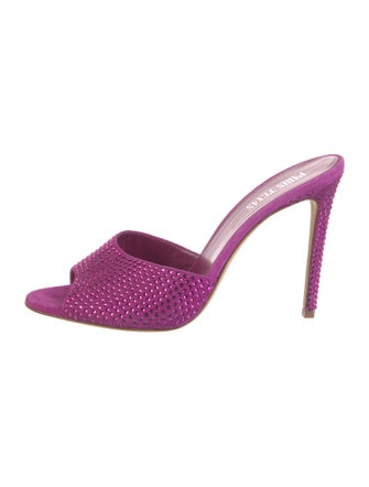 Paris Texas Suede Crystal Embellishments Slides