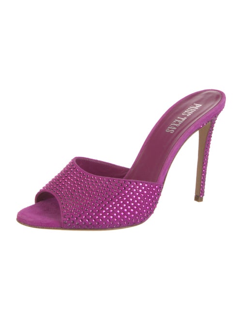 Paris Texas Suede Crystal Embellishments Slides
