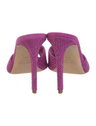 Paris Texas Suede Crystal Embellishments Slides